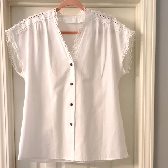 Vintage Lace Trimmed Blouse - Picture 1 of 4